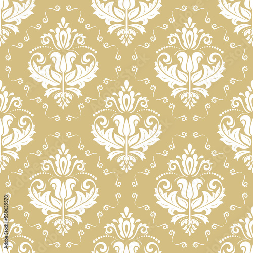 Orient classic golden and white pattern. Seamless abstract background with vintage elements. Orient background. Ornament for wallpaper and packaging