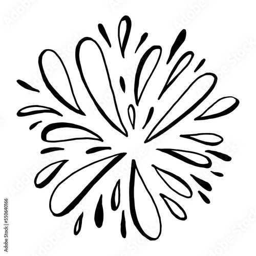 doodle water burst splash illustration hand drawing style vector