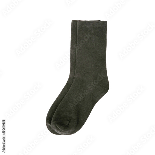 Black Crew Socks Mock-up on White Background