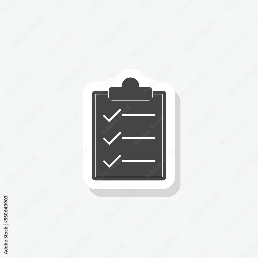 Clipboard with checklist icon sticker Clipboard with checklist icon sticker
