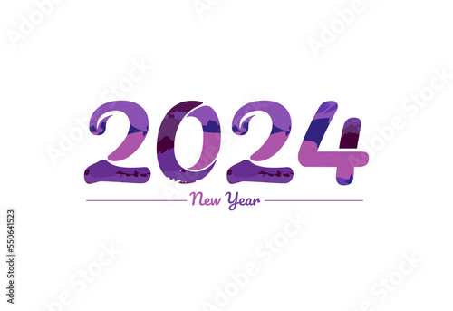 Modern 2024 new year typography design, new year 2024 logo