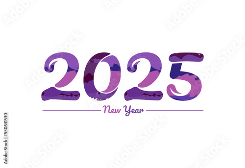 Modern 2025 new year typography design, new year 2025 logo