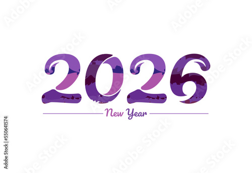 Modern 2026 new year typography design, new year 2026 logo