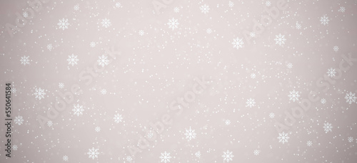 Christmas snowy winter design. Snow white background.  Blurred background