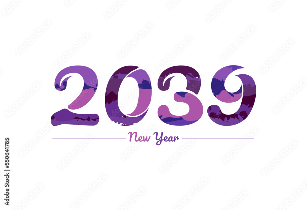 Modern 2039 new year typography design, new year 2039 logo Modern 2039 new year typography design, new year 2039 logo