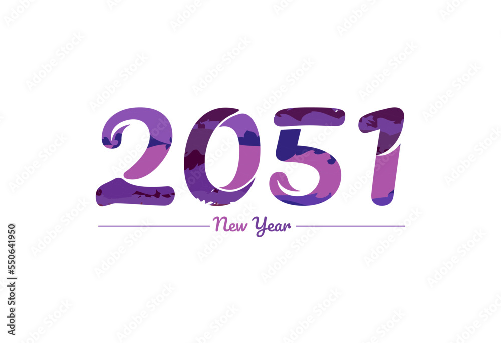 Modern 2051 new year typography design, new year 2051 logo Modern 2051 new year typography design, new year 2051 logo