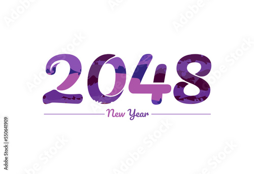 Modern 2048 new year typography design, new year 2048 logo