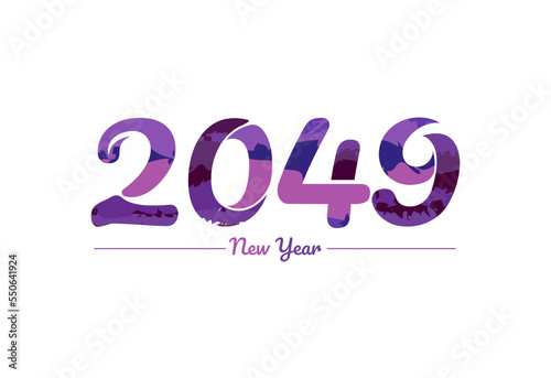 Modern 2049 new year typography design, new year 2049 logo