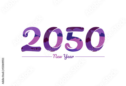 Modern 2050 new year typography design, new year 2050 logo