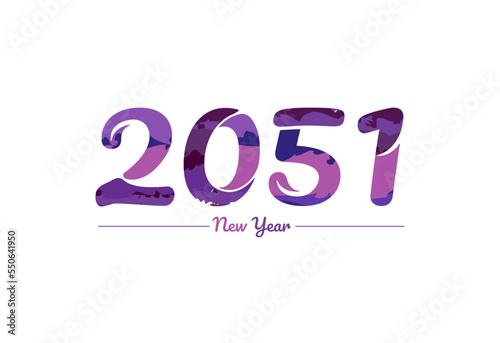 Modern 2051 new year typography design, new year 2051 logo