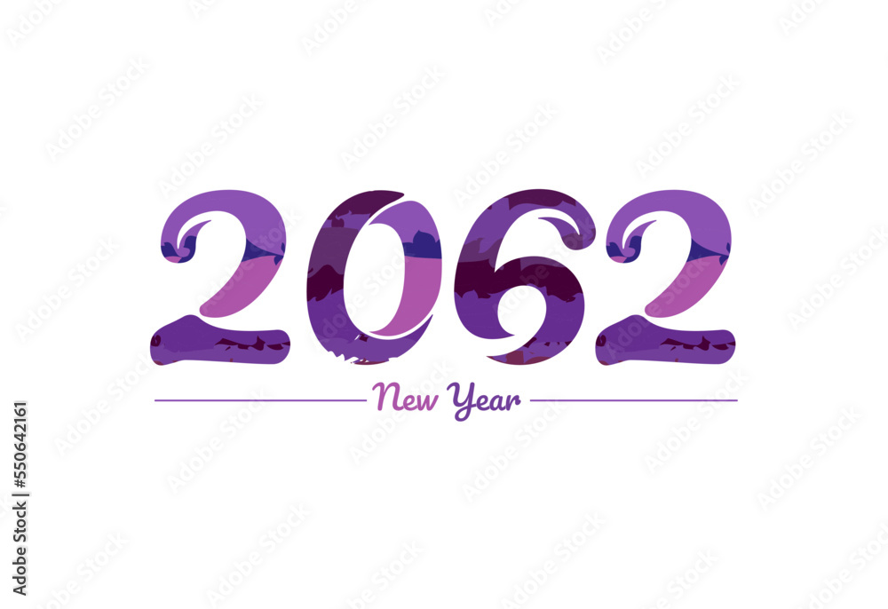Modern 2062 new year typography design, new year 2062 logo