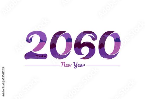 Modern 2060 new year typography design, new year 2060 logo