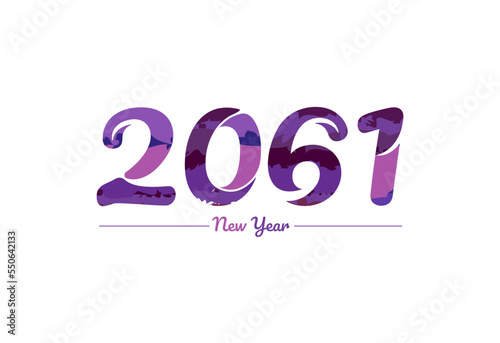 Modern 2061 new year typography design, new year 2061 logo