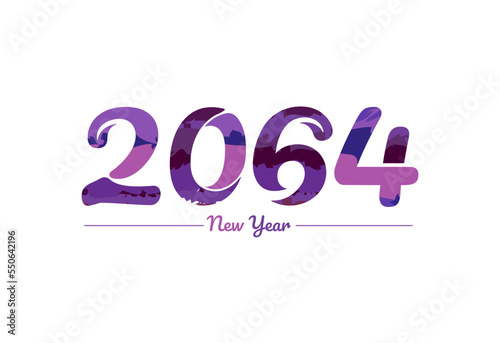 Modern 2064 new year typography design, new year 2064 logo