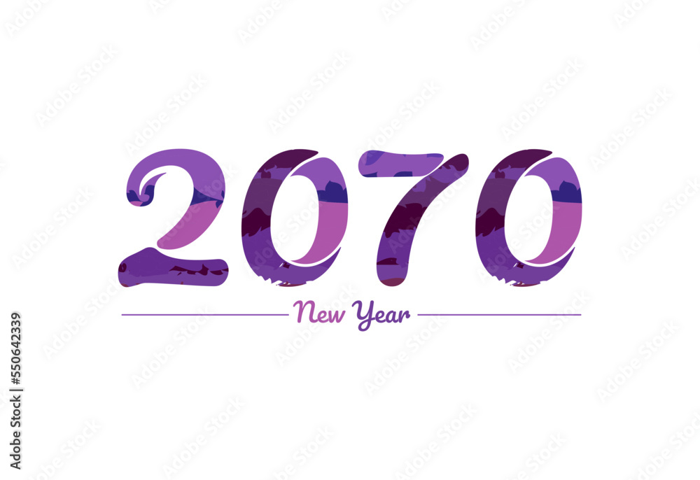 Modern 2070 new year typography design, new year 2070 logo Modern 2070 new year typography design, new year 2070 logo