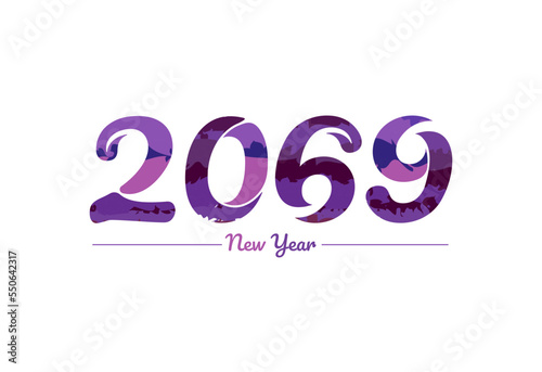 Modern 2069 new year typography design, new year 2069 logo