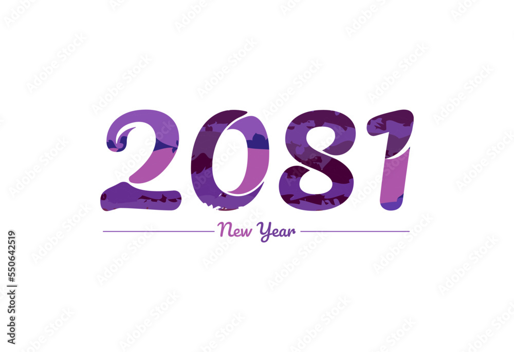 Modern 2081 new year typography design, new year 2081 logo Modern 2081 new year typography design, new year 2081 logo