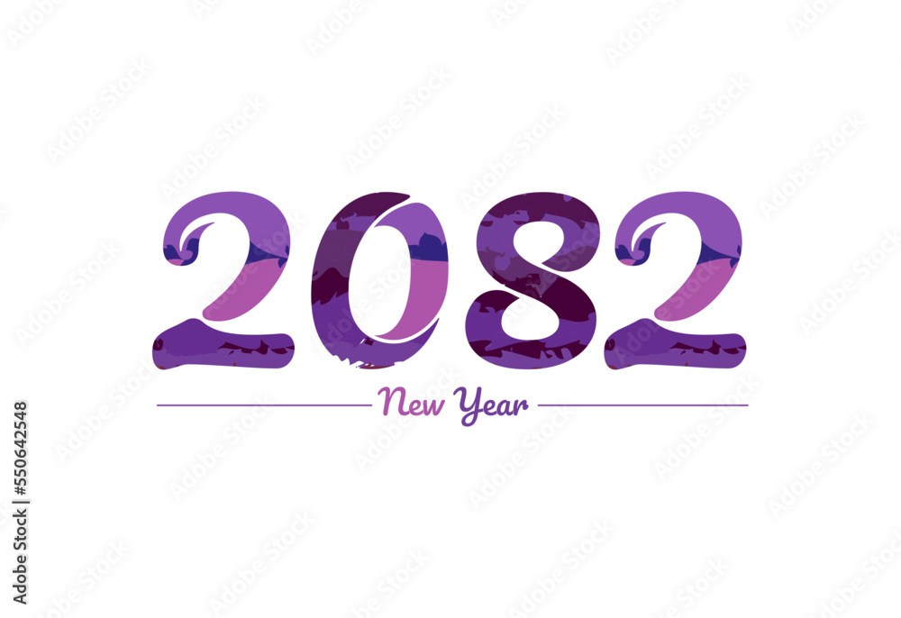 Modern 2082 new year typography design, new year 2082 logo Modern 2082 new year typography design, new year 2082 logo