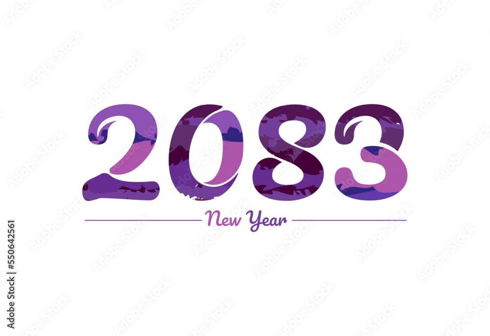 Modern 2083 new year typography design, new year 2083 logo