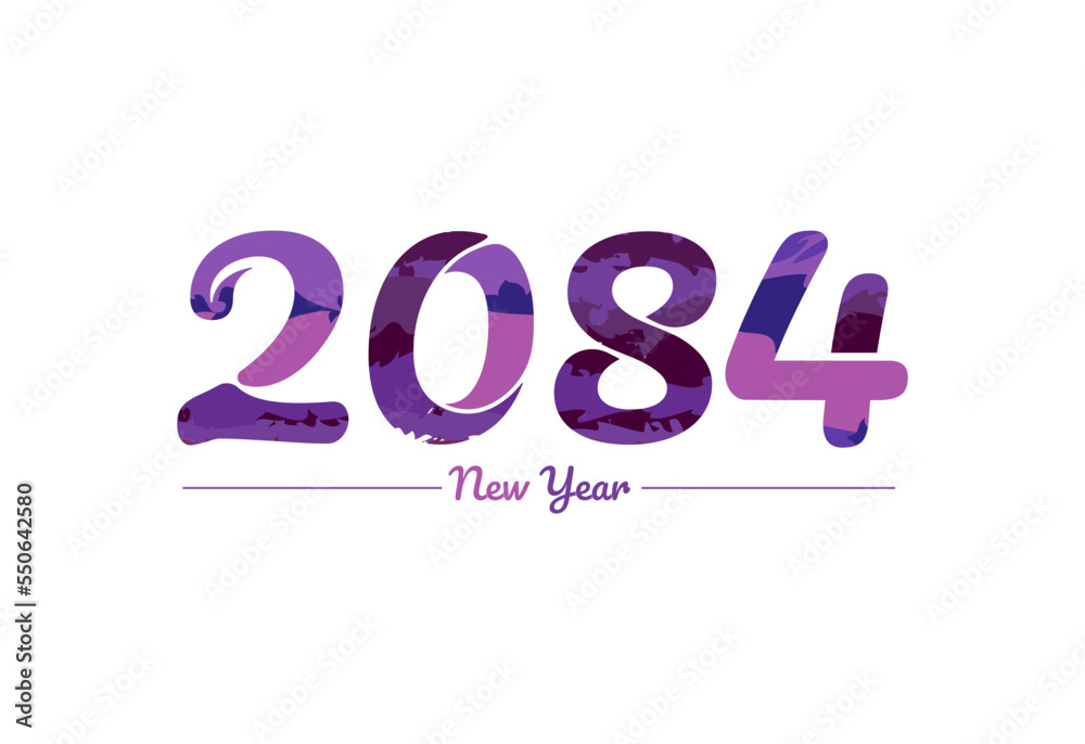 Modern 2084 new year typography design, new year 2084 logo Modern 2084 new year typography design, new year 2084 logo