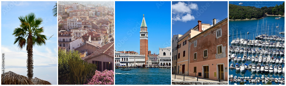 Collage of  travel images. Mediterranean travel collage