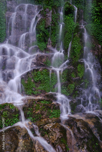 Beautiful waterfall Landscape on the way to Lachen from Gantok  Sikkim  India.