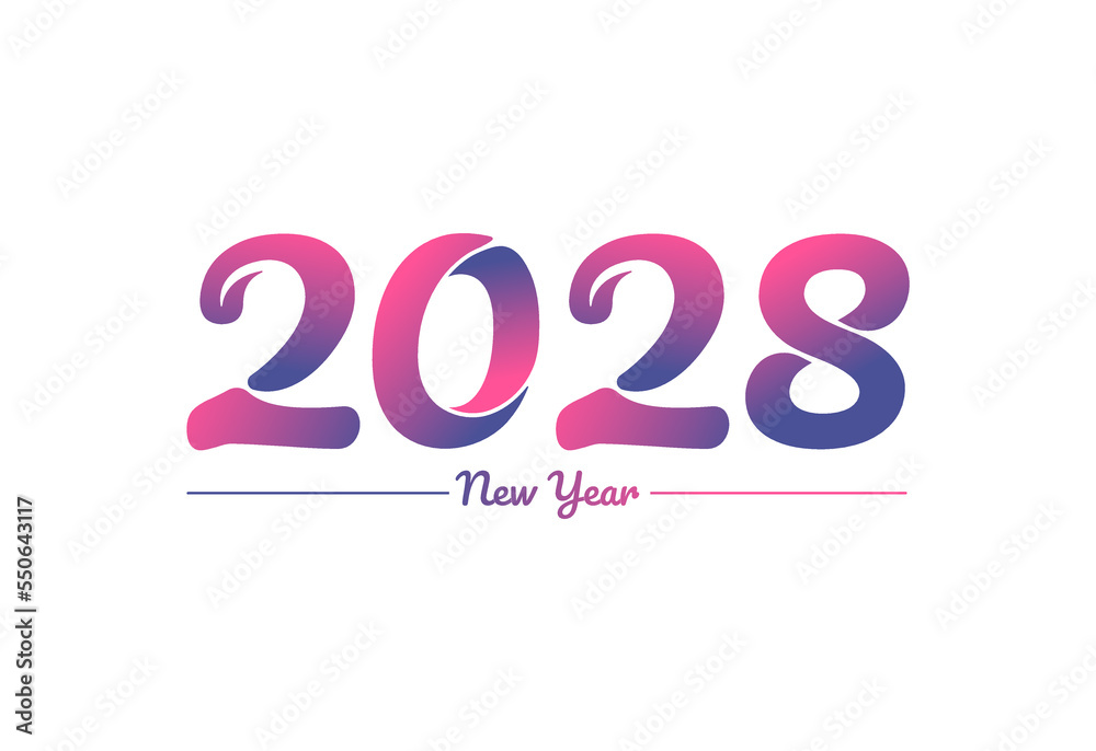 Colorful gradient 2028 new year logo design, New year 2028 Images Colorful gradient 2028 new year logo design, New year 2028 Images