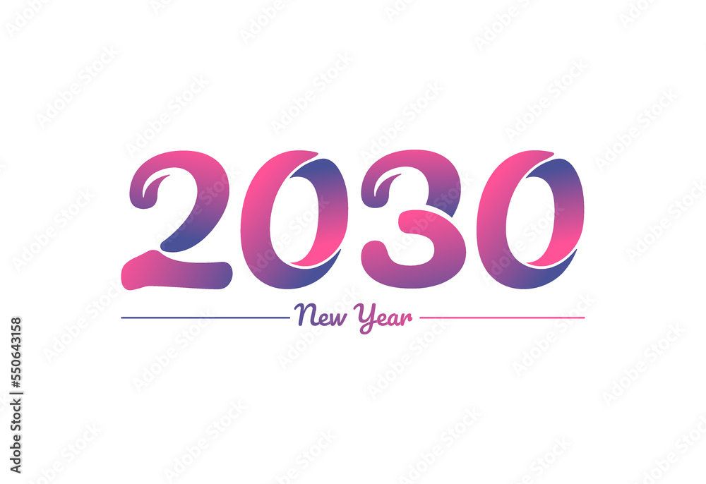 Colorful gradient 2030 new year logo design, New year 2030 Images Colorful gradient 2030 new year logo design, New year 2030 Images