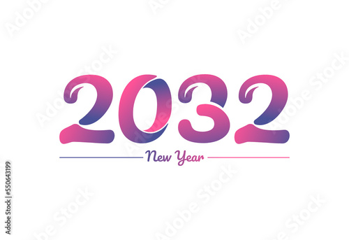 Colorful gradient 2032 new year logo design, New year 2032 Images