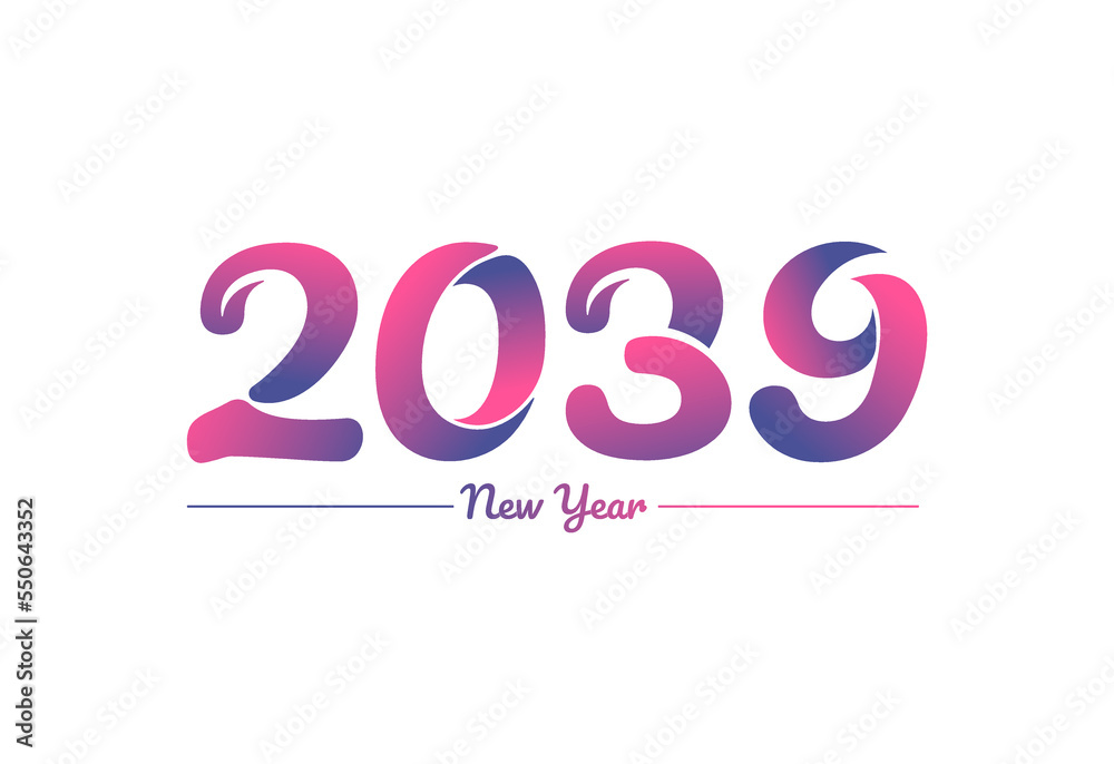 Colorful gradient 2039 new year logo design, New year 2039 Images Colorful gradient 2039 new year logo design, New year 2039 Images