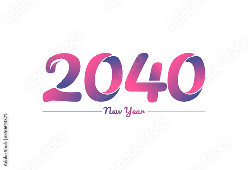 Colorful gradient 2040 new year logo design, New year 2040 Images