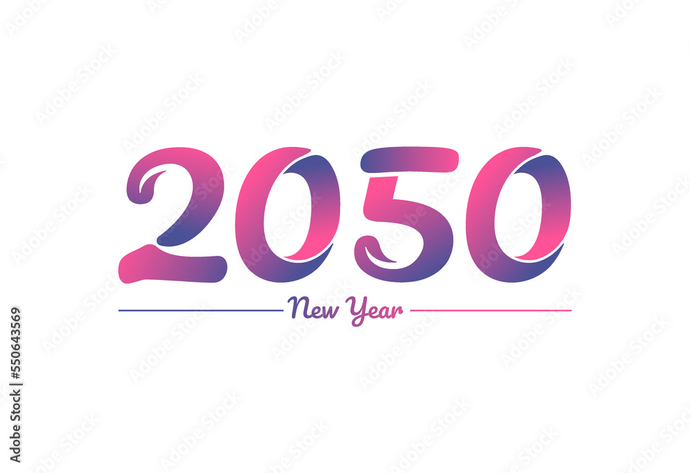 Colorful gradient 2050 new year logo design, New year 2050 Images