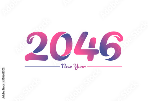 Colorful gradient 2046 new year logo design, New year 2046 Images