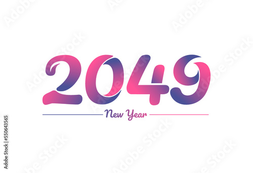 Colorful gradient 2049 new year logo design, New year 2049 Images