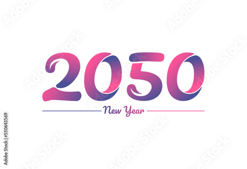 Colorful gradient 2050 new year logo design, New year 2050 Images