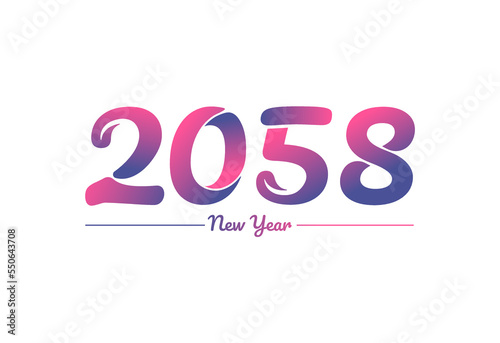 Colorful gradient 2058 new year logo design, New year 2058 Images