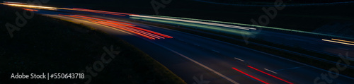 lights of cars with night. long exposure