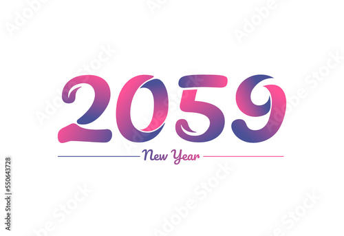 Colorful gradient 2059 new year logo design, New year 2059 Images