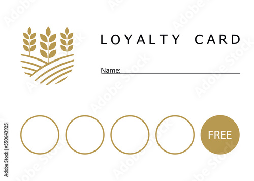 Customer loyalty card template. Vector illustration.