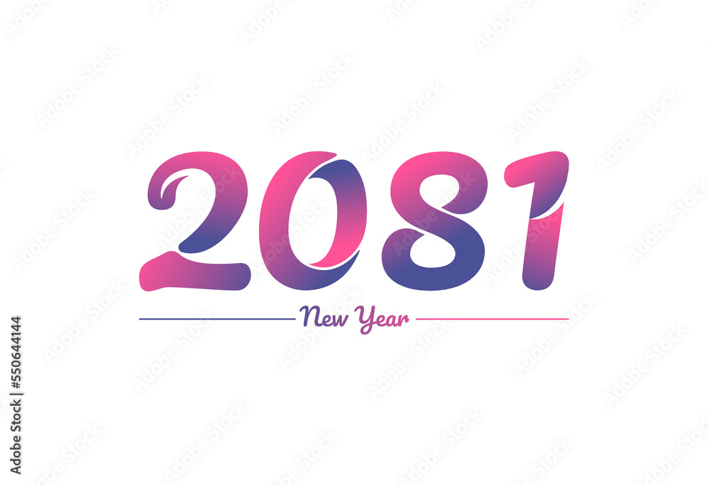 Colorful gradient 2081 new year logo design, New year 2081 Images Colorful gradient 2081 new year logo design, New year 2081 Images