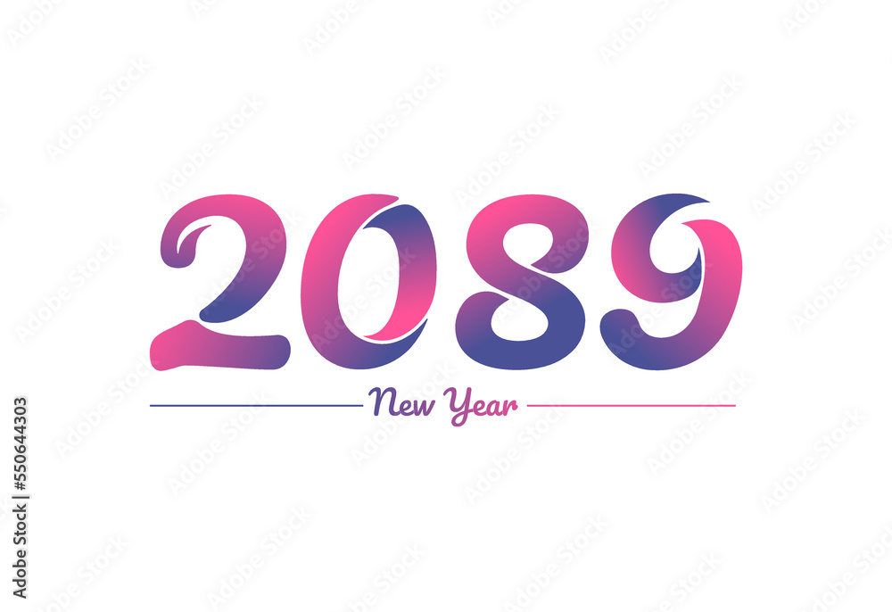Colorful gradient 2089 new year logo design, New year 2089 Images Colorful gradient 2089 new year logo design, New year 2089 Images