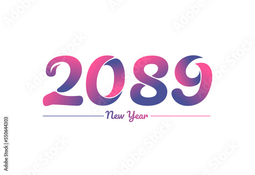 Colorful gradient 2089 new year logo design, New year 2089 Images