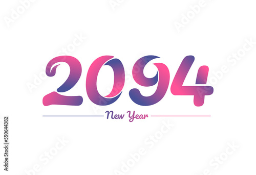 Colorful gradient 2094 new year logo design, New year 2094 Images