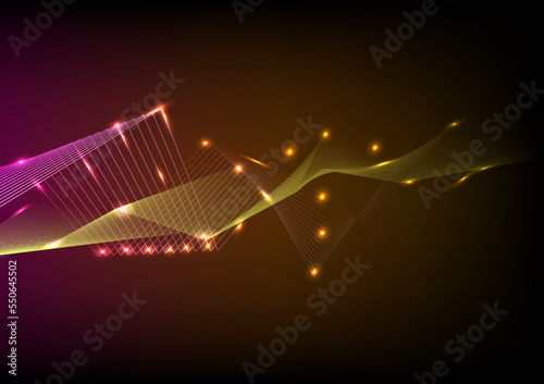 Christmas wave laser light beam technology abstract background vector illustration