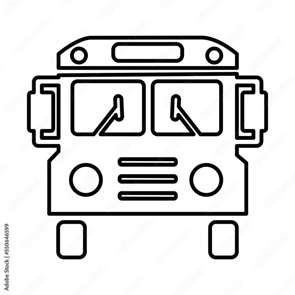 School Bus Icon In Line Style