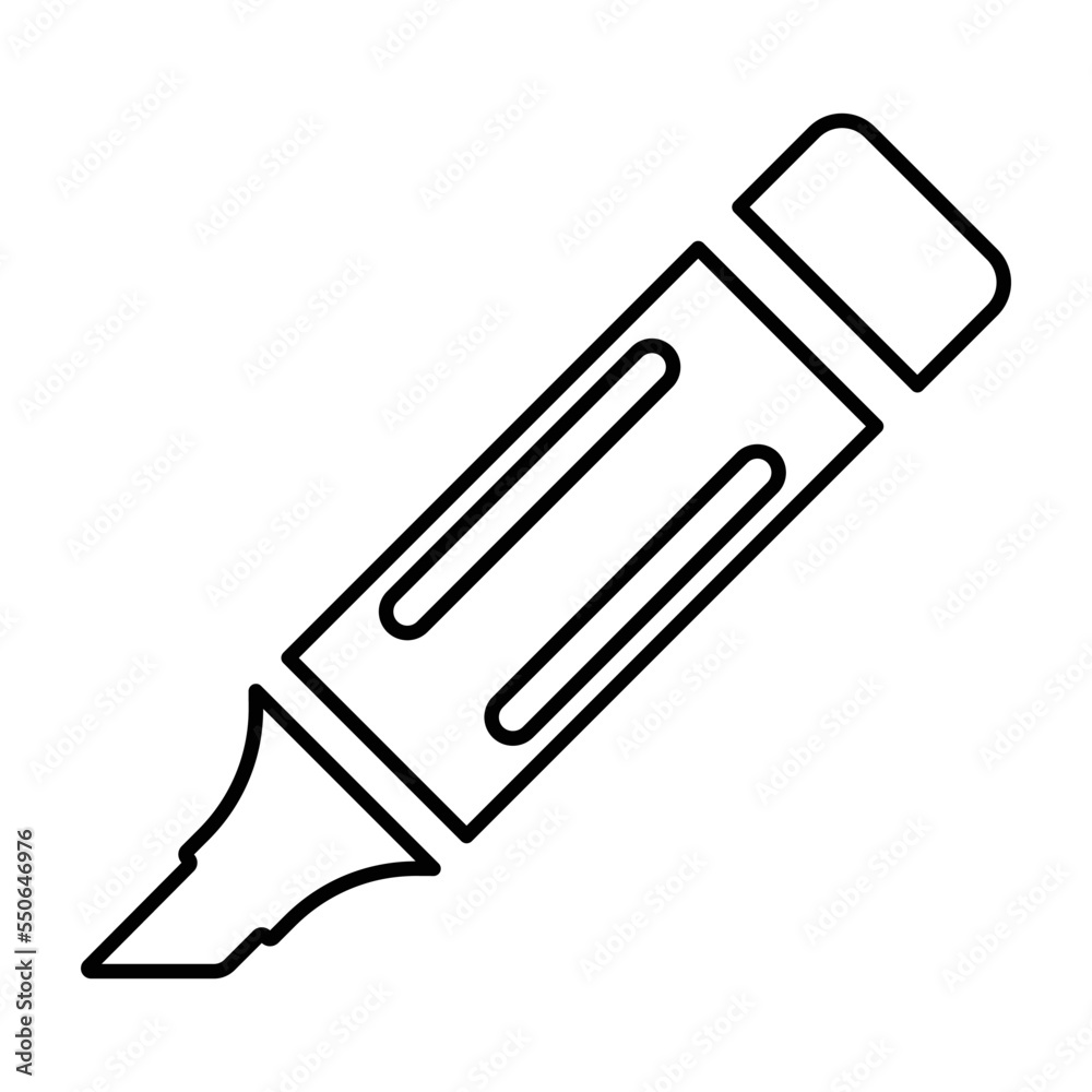 Marker Pen Icon In Line Style Marker Pen Icon In Line Style