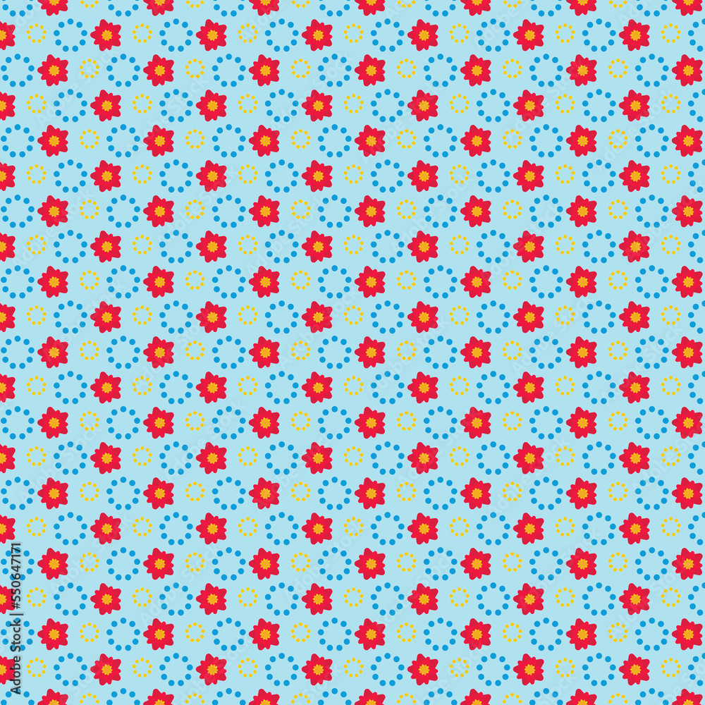 seamless pattern with red flowers. simple pretty small flowers, floral texture background. Spring, summer romantic, blossom flower garden seamless pattern for clothing, wrapping paper, tablecloth seamless pattern with red flowers. simple pretty small flowers, floral texture background. Spring, summer romantic, blossom flower garden seamless pattern for clothing, wrapping paper, tablecloth