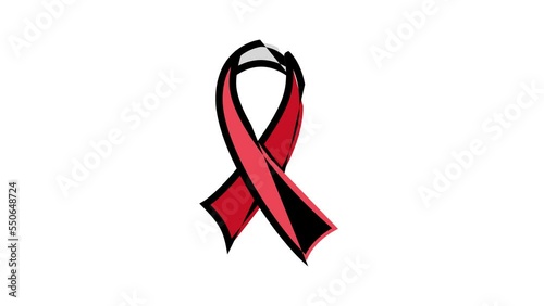 ribbon hiv color icon animation