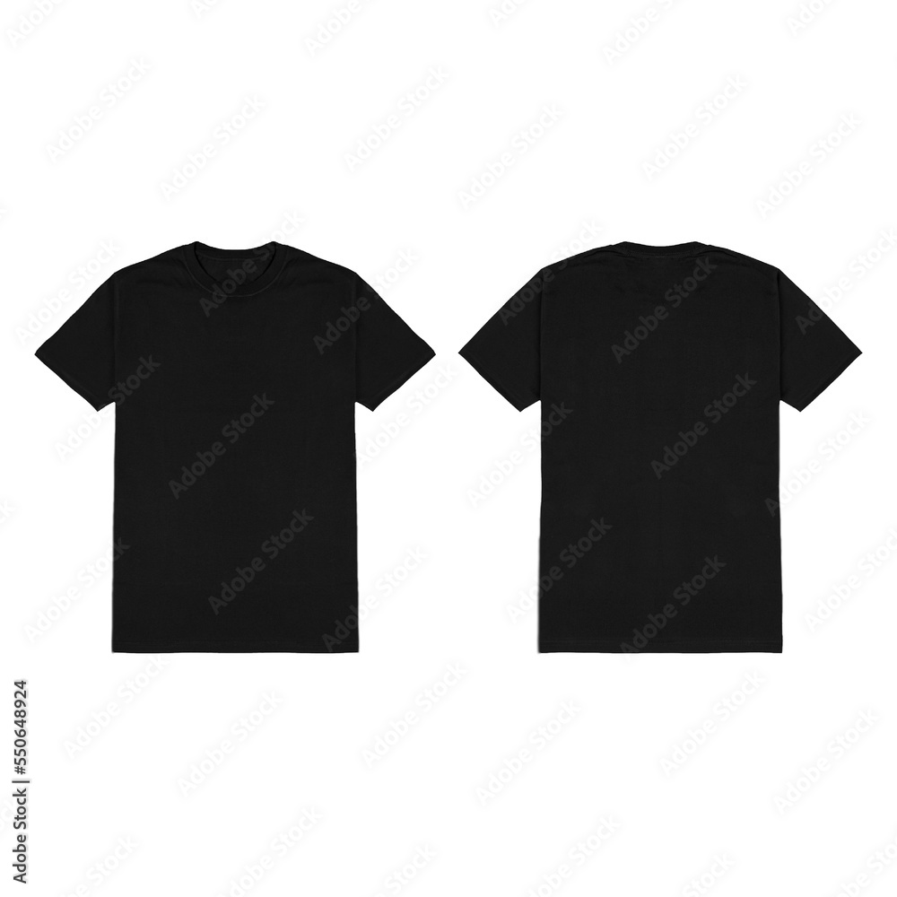 Real Blank Black T-Shirt on White Background Stock Vector | Adobe Stock