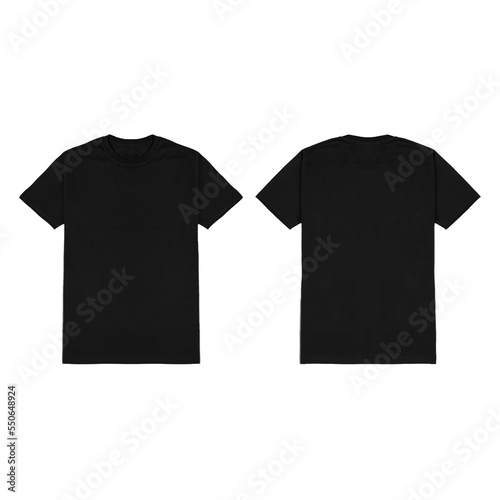Real Blank Black T-Shirt on White Background